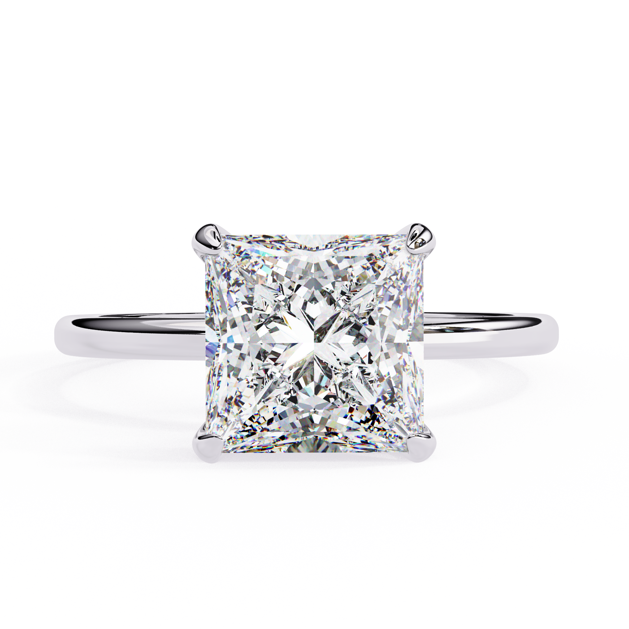 Buy 2.36ct Princess Cut Natural Diamond Ring Solitairekart